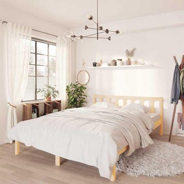 vidaXL Bedframe massief grenenhout 120x200 cm, Bruin, Verzenden, Nieuw, Twijfelaar