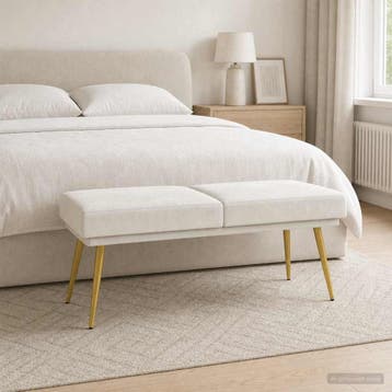 vidaXL Dubbel Laagige Bank Crèmekleurig 120 x 45 x 46 cm, Verzenden, Nieuw, Stof
