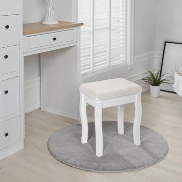 Hocker voor makeup-tafel rozenpatroon - wit, Verzenden, Nieuw