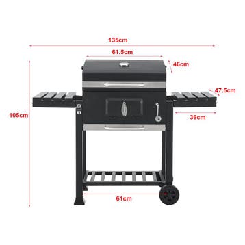 Houtskool BBQ Arnad met deksel 105x135x47,5 cm zwart casa.pr, Verzenden, Nieuw