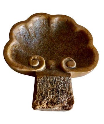 Wijwatervat - 1950-1960 - Heilige waterfontijn van geel, Antiek en Kunst