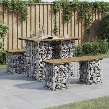 vidaXL Tuintafel schanskorfontwerp 100x70x72 cm, Verzenden, Nieuw