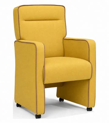 Eetkamerstoel Maine - eetkamerstoelen - Geel, Nieuw, Stof
