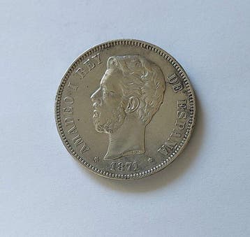 Spanje. Amadeo I. 5 Pesetas 1871*73 DEM (Zonder