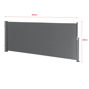 Windscherm uittrekbaar zijluifel 300x120 cm antraciet en gri, Verzenden, Nieuw
