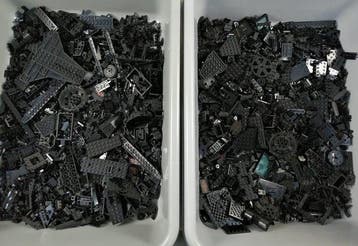 Lego - geen serie - Partij Zwarte onderdelen +/- 2,00 kilo -, Nieuw