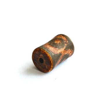 Oud-Tibetaans / Nepalees Etched Jasper Cilinderkraal