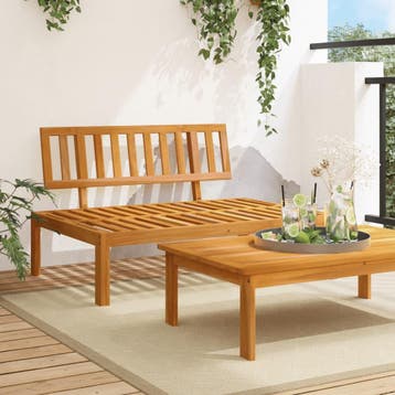 vidaXL Tuinmiddenbank pallet massief acaciahout, Tuin en Terras, Tuinsets en Loungesets, Verzenden, Nieuw, Hardhout