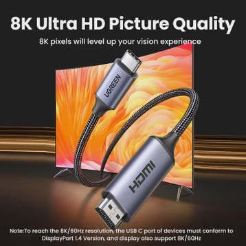 UGREEN USB-C naar HDMI 2.1 Kabel - 8K@60Hz, 4K@120Hz voor Ma, Verzenden, Nieuw