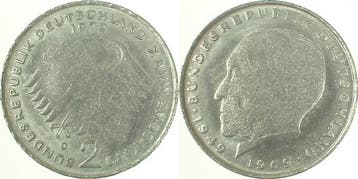 2 Dm Brd 2 Mark Adenauer 1972 D 3,5gr halbe Staerke ! bfr..., Verzenden