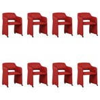 Set van 8 Leren eetkamerstoelen Icon - Toledo Ferrari, Huis en Inrichting, Stoelen, Ophalen of Verzenden, Nieuw, Leer