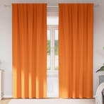 vidaXL Zwart-out Gordijnen met Ringen 2 pcs Feloranje 245 x, Verzenden, Nieuw