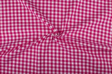 Geblokte stof fuchsia wit geruit - 10mm geruit, 120 cm of meer, Ophalen of Verzenden, Katoen, Roze