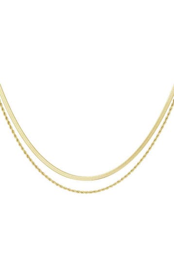 Goudlief Flat and chain double ketting (Kettingen), Verzenden, Nieuw, Zilver, Overige materialen