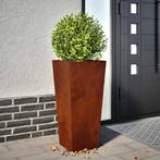 vidaXL Plantenbak 35x35x75 cm weervast staal, Verzenden, Nieuw, Metaal