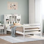 vidaXL Bed met boekenkast zonder matras grenenhout wit, Huis en Inrichting, Slaapkamer | Bedden, Verzenden, Nieuw, Wit, Hout