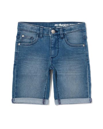 HEMA Kindershort jogdenim middenblauw 3=40% / 2=30%, Verzenden, Nieuw