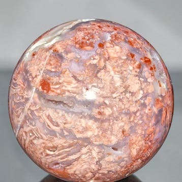 Roze Sakura bloemagaat met kristal-druzy holtes Bol met