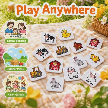 Felt Boerderij Dieren Memory Spel voor Peuters - Educatief e, Verzenden, Nieuw