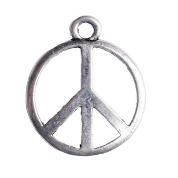 10 x metalen hanger vrede zilver kleur 27,5 x 23mm oogje:..., Ophalen of Verzenden, Nieuw, Bedel