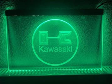 Kawasaki neon bord lamp LED verlichting reclame lichtbak, Verzenden, Nieuw