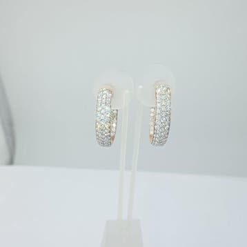Oorbellen - 18 karaat Roségoud - 3.32ct. tw. Diamant, Nieuw