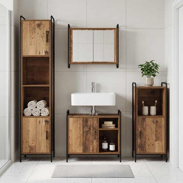 vidaXL Badkamerkastenset 2 st Oud hout 65,5 x 34 x 61 cm, Verzenden, Nieuw