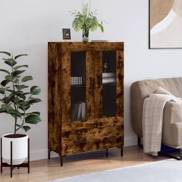 vidaXL buffetkast 69,5x31x115 cm bewerkt hout gerookt, Verzenden, 100 tot 150 cm, Nieuw, 50 tot 100 cm