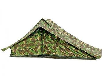 KL landmacht PUP legertent 1-persoons, Woodland DPM, met..., Caravans en Kamperen, Tenten, Ophalen of Verzenden, Gebruikt, Tot en met 2