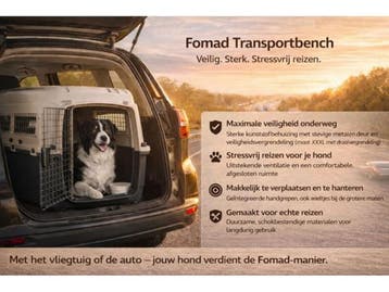 Flamingo Fomad - Reisbench hond - Metalen deur met draaislot, Verzenden, Zo goed als nieuw