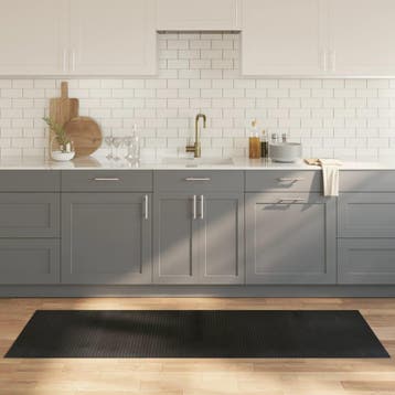 vidaXL Vloerkleed rechthoekig 70x200 cm bamboe zwart, Verzenden, Nieuw, Zwart