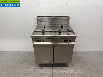 RVS Elite Dubbele Friteuse 2 x 15 liter GAS Horeca, Ophalen of Verzenden, Gebruikt