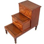 Bibliotheektrapje in mahonie ca 1830 met 2 compartimenten e, Ophalen of Verzenden