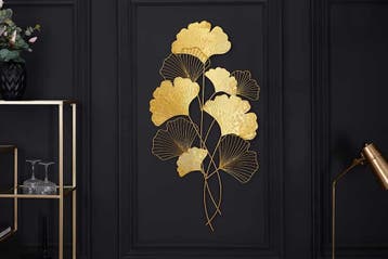 Elegante wanddecoratie GINKGO 110cm goud in filigrane, Ophalen of Verzenden, Nieuw