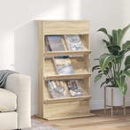vidaXL Tijdschrift Rek Sonoma Eiken 70 x 41 x 126 cm Bewerkt, Huis en Inrichting, Woonaccessoires | Cd- en Dvd-rekken, Verzenden