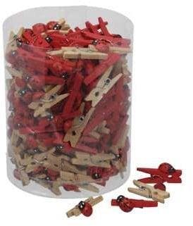 Lieveheersbeestje op knijpertjes rood naturel 25 mm doosje, Ophalen of Verzenden, Nieuw