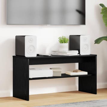 vidaXL TV-kast 80 x 30 x 40 cm Zwart Eiken Bewerkt hout, Minder dan 50 cm, Verzenden, Nieuw, Minder dan 100 cm