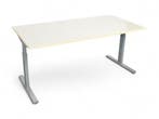 Recht T-poot bureau, 160x80cm, ahorn-aluminium, Huis en Inrichting, Bureaus, Ophalen of Verzenden, Gebruikt