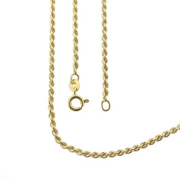 Gouden lange gedraaide schakel ketting, Ophalen of Verzenden, Gebruikt, Goud, Goud