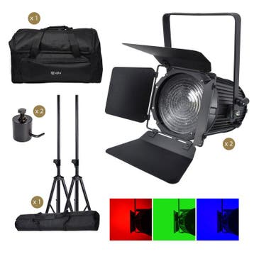 Podiumset 2x 160W Mini Fresnel Zoom RGBW LED Podiumlamp Met, Verzenden, Nieuw, Overige typen