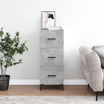 vidaXL Dressoir 34,5x34x90 cm bewerkt hout betongrijs, Verzenden, Nieuw, Overige houtsoorten, Minder dan 50 cm