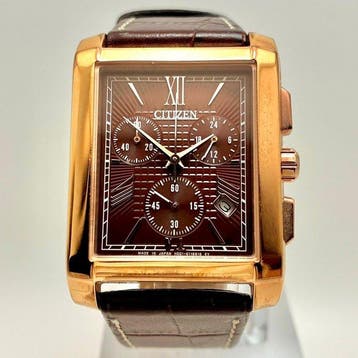 Citizen - Eco-Drive Tank-Style Chronograph – Gold-Tone Case, Nieuw