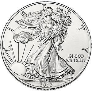 American Eagle 1 oz 2013 (42.675.000 oplage), Postzegels en Munten, Munten | Amerika, Verzenden, Midden-Amerika, Losse munt, Zilver