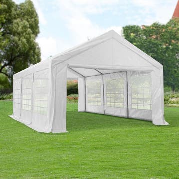 Partytent / Paviljoen Gala - 4 x 6 meter - Wit - Incl. Zijwa, Tuin en Terras, Verzenden, Nieuw