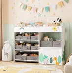 Speelgoedkast met 10 Stoffen Opbergvakken – Wit Kast Design, Verzenden, Nieuw