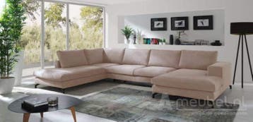 U-Bankstel Stroe - loungebanken - Beige, Nieuw, Stof