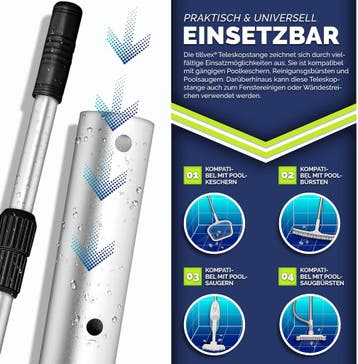 Tillvex® Telescopische stang voor Zwembadnet - Verstelbaar 1, Verzenden, Zo goed als nieuw