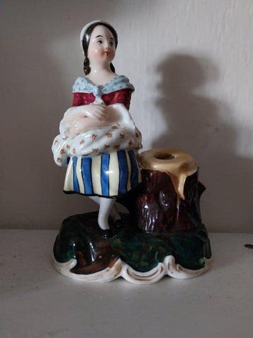 Beeldje - Statuina con calamaio - Porselein