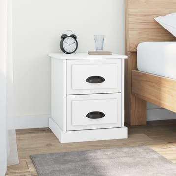 vidaXL Nachtkastje 39x39x47,5 cm bewerkt hout wit, Minder dan 45 cm, Verzenden, Nieuw, Minder dan 55 cm