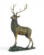 sculptuur, Standing Deer - 30 cm - Brons, Antiek en Kunst
